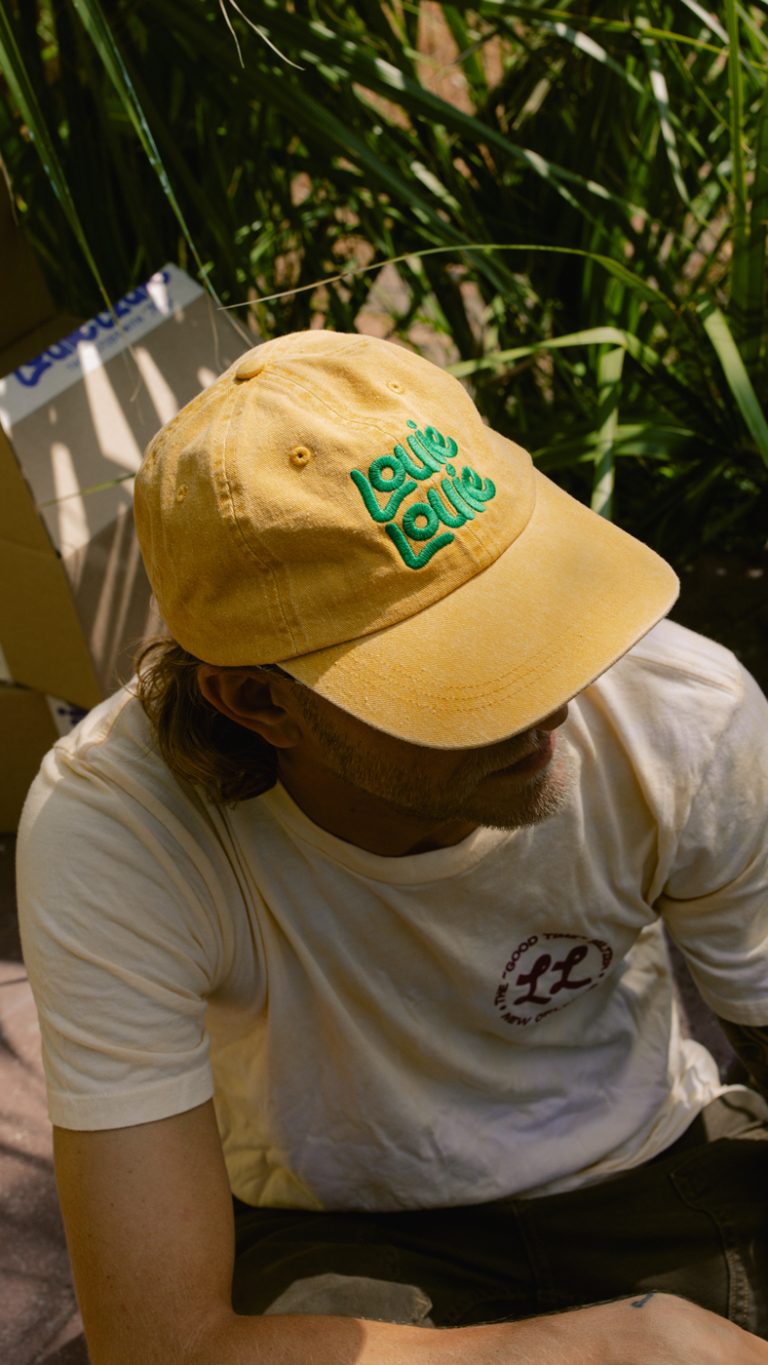 Man wearing Louie Louie Dad Hat